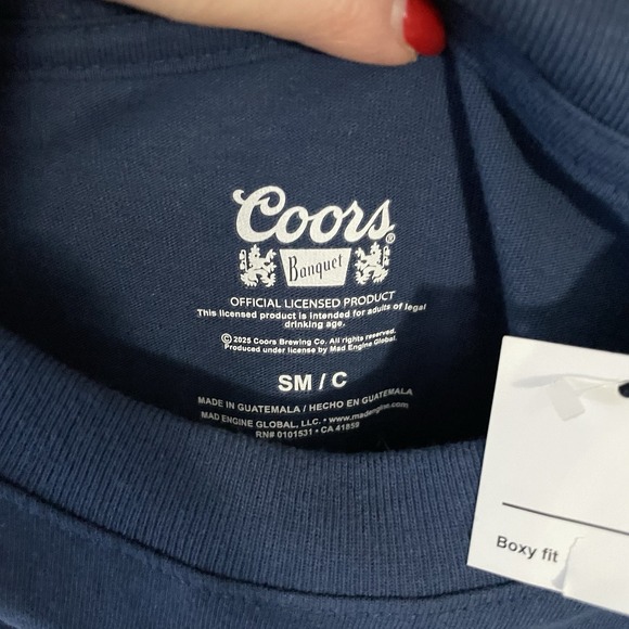 Coors Banquet Beer Men's Small Boxy Muscle Tank Top Blue NWT Graphic Gym - Picture 3 of 4